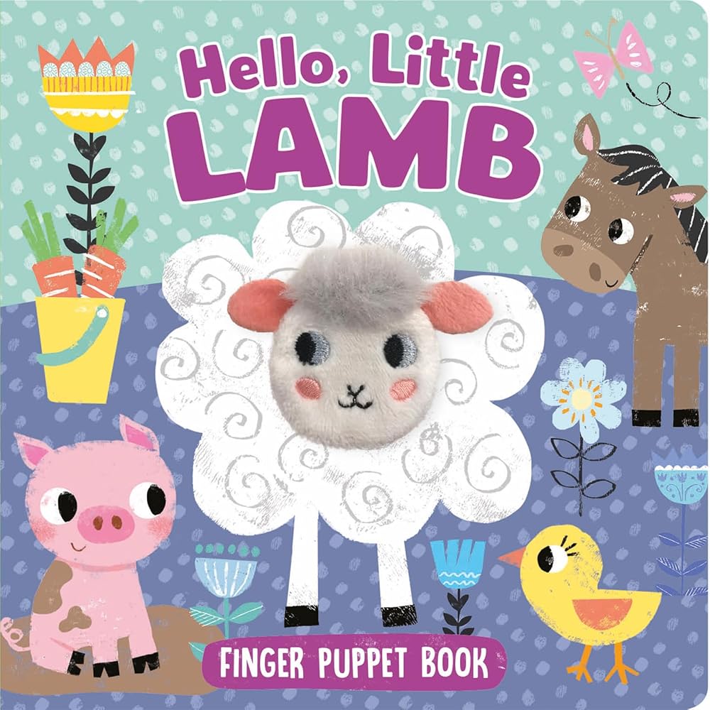 Hello, Little Lamb – Colorful Finger Puppet Book, Suitable for All Ages – Interactive Colorful and Rhyming Puppet Board Book cover image